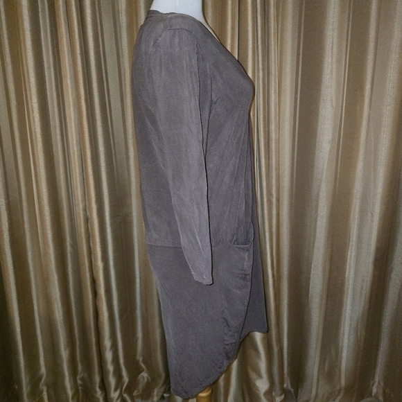 Dolan Left Coast Collection Taupe V-Neck Long Sleeve Dress Size Medium - Picture 7 of 9